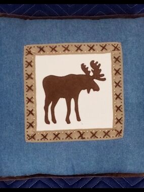 Moose Pillow 16" x 16" Accent Throw Cushion Rustic